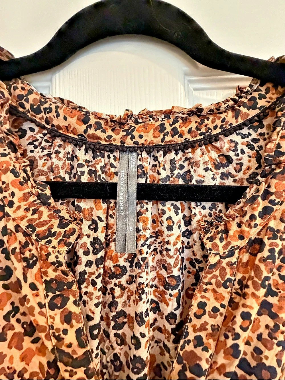 Anthropologie Leopard Print Mini Dress Size 1X - Picture 3 of 4